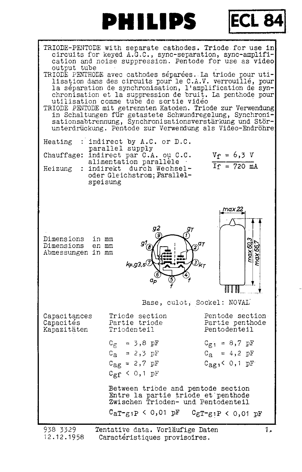 Philips ecl84 DATASHEETS