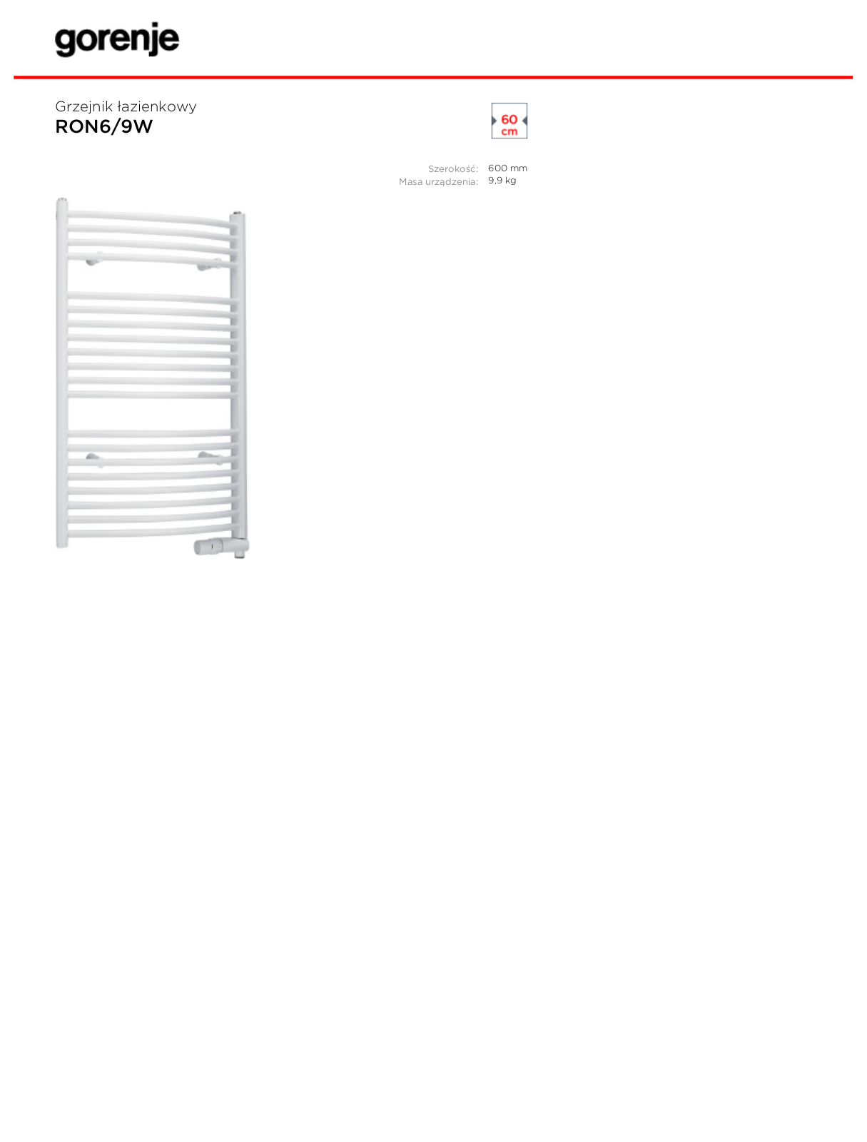 Gorenje RON6-9W DATASHEET