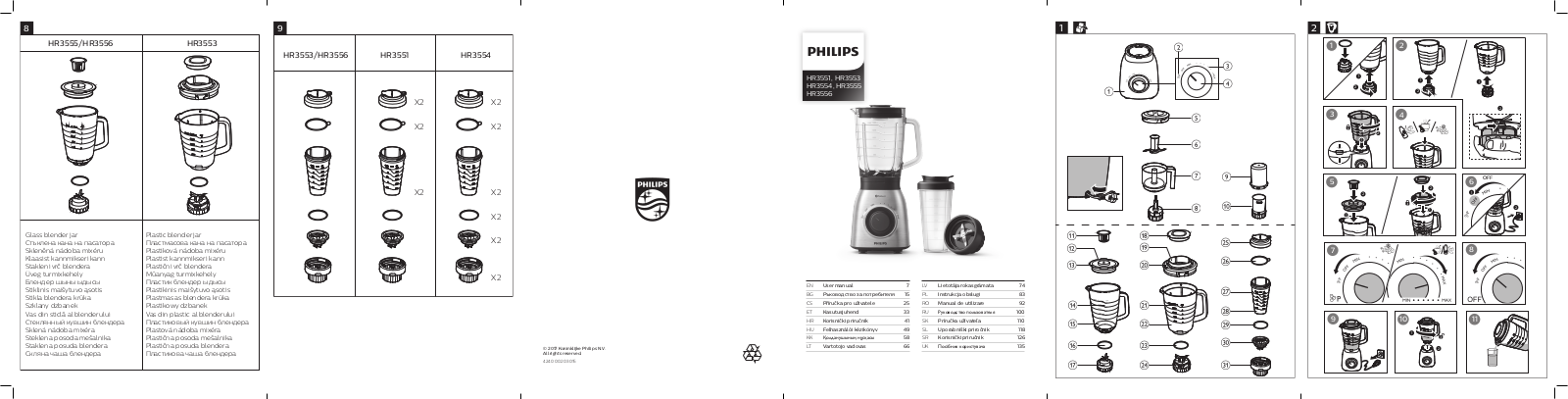 PHILIPS HR3551, HR3553, HR3554, HR3555 User Manual