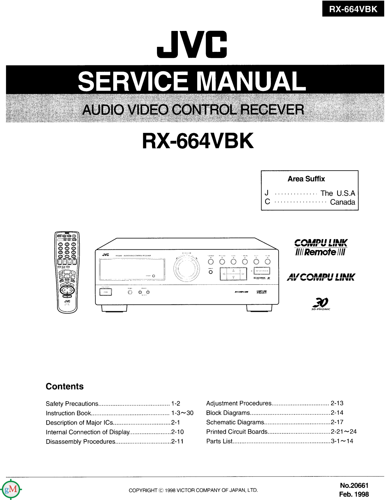 JVC RX-664-VBK Service manual