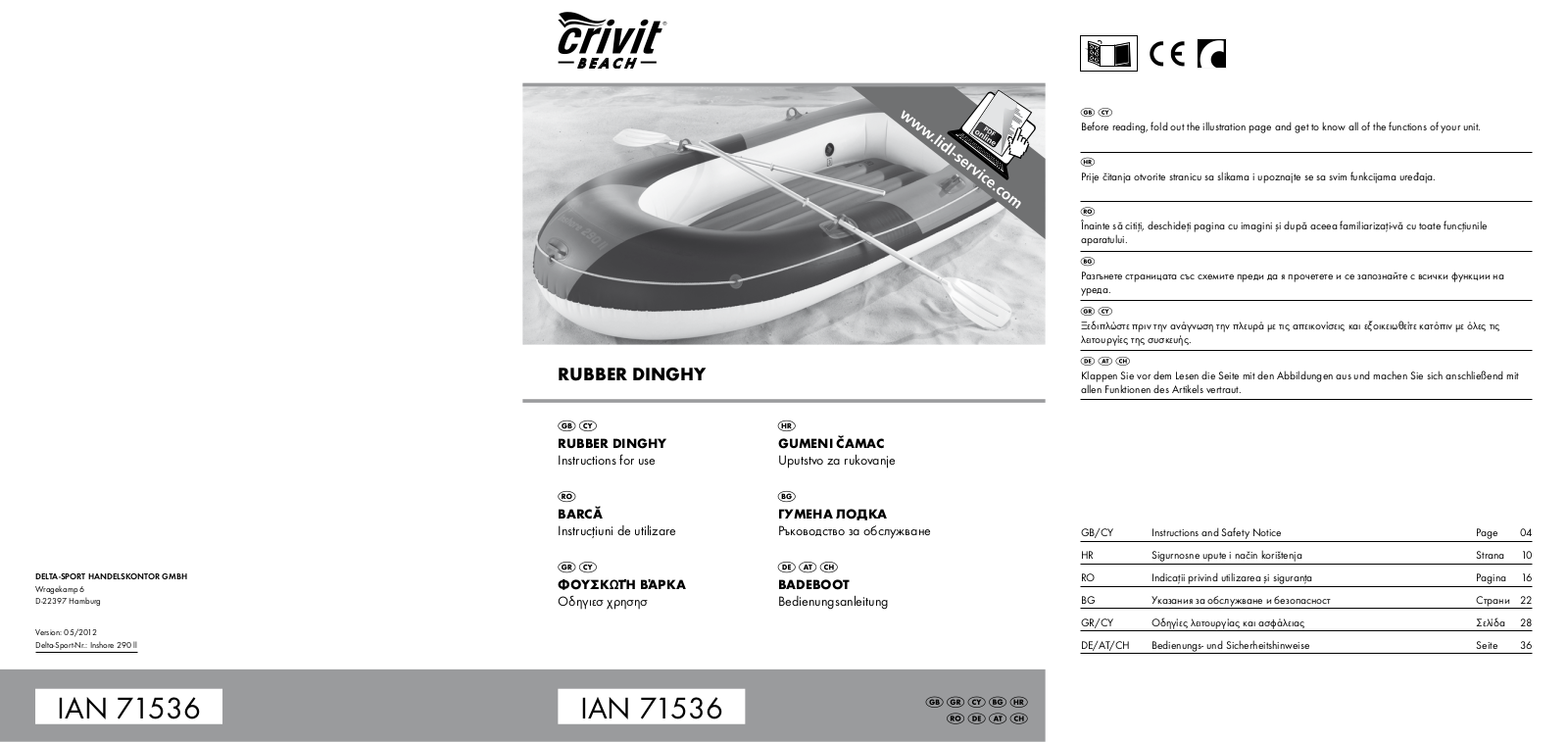 Crivit Rubber Dinghy Instructions For Use Manual