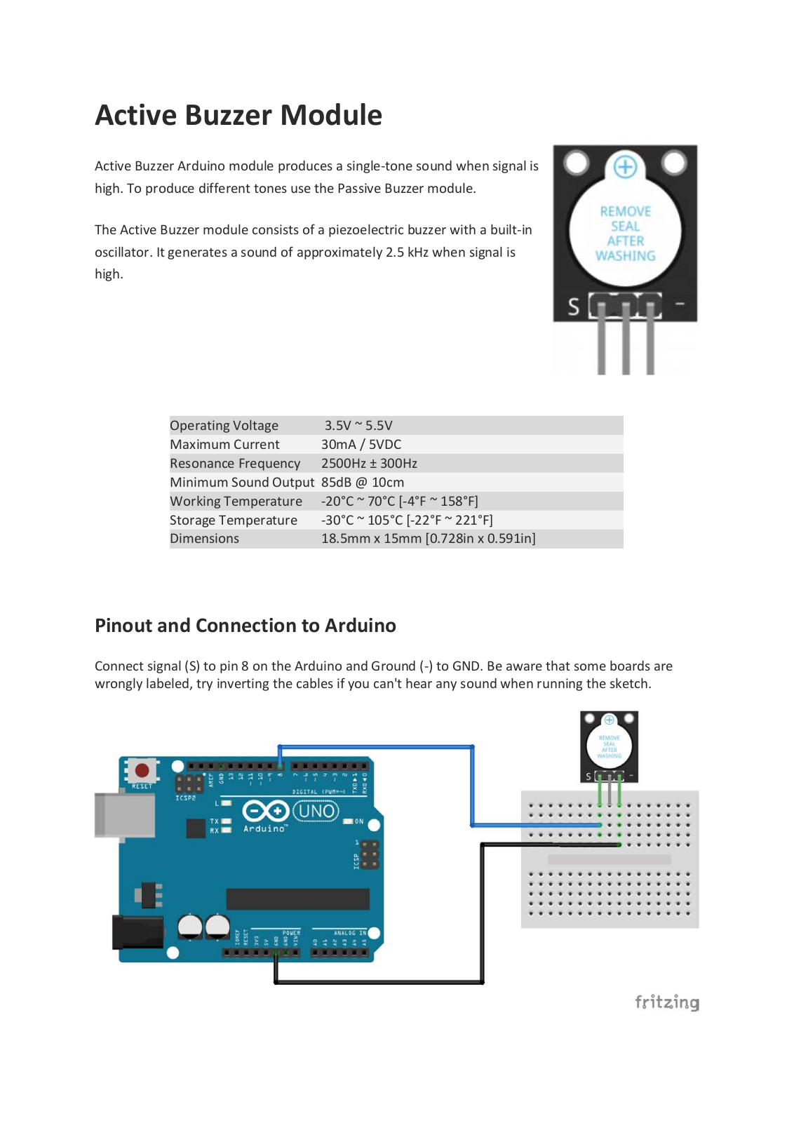 fritzing Active Buzzer Module User guide - ManualMachine.com