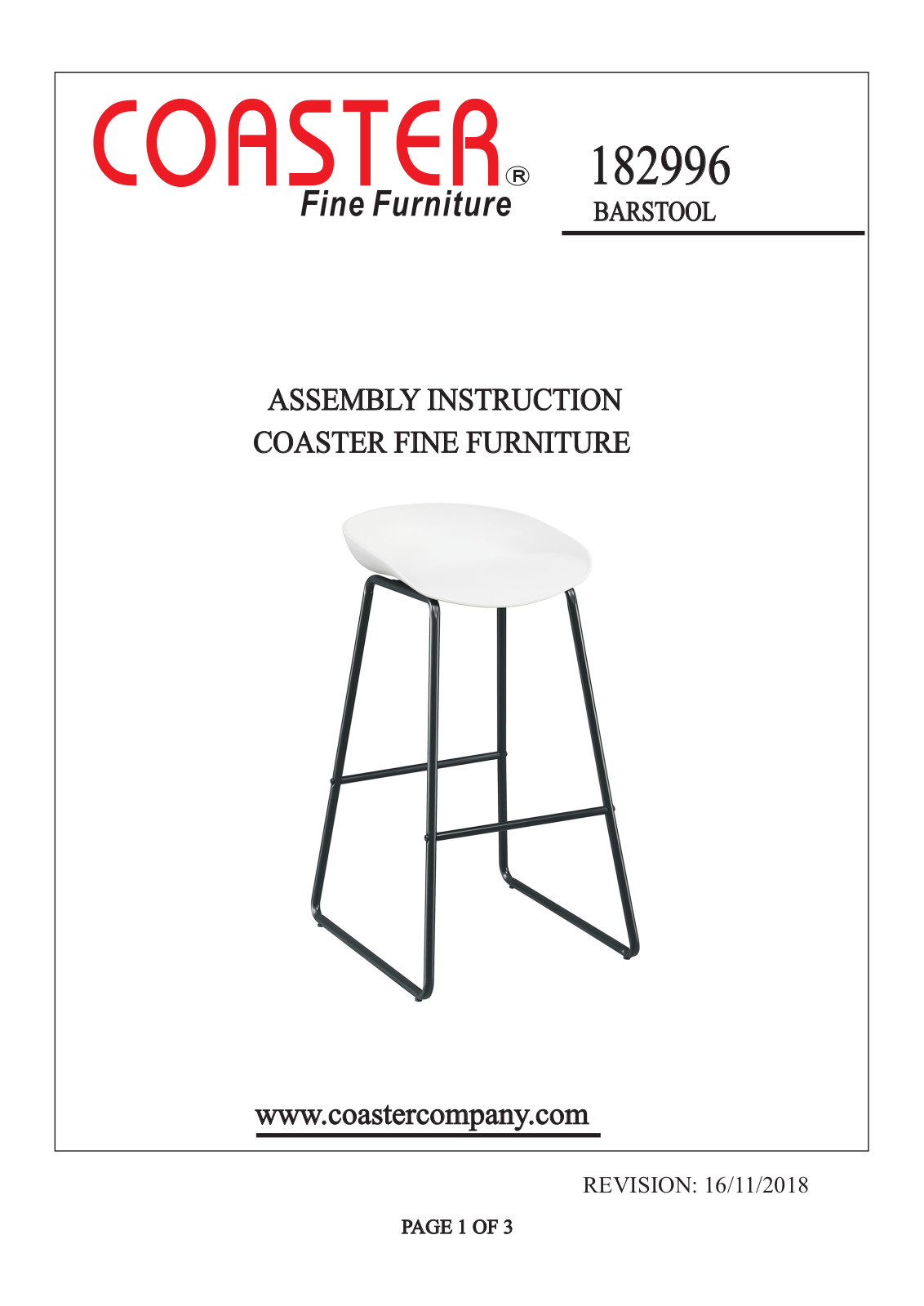 Coaster 182996 Assembly Guide