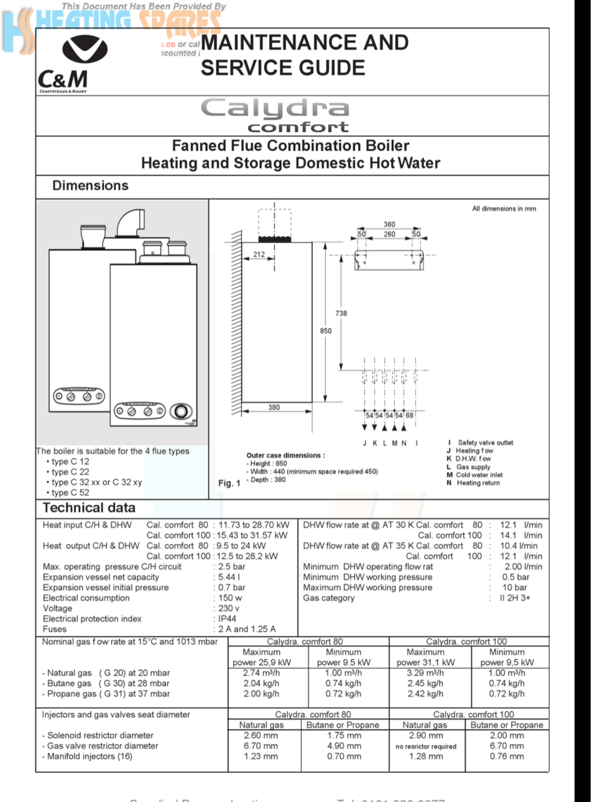 C&M Calydra confort C 52 Maintenance And Service Manual