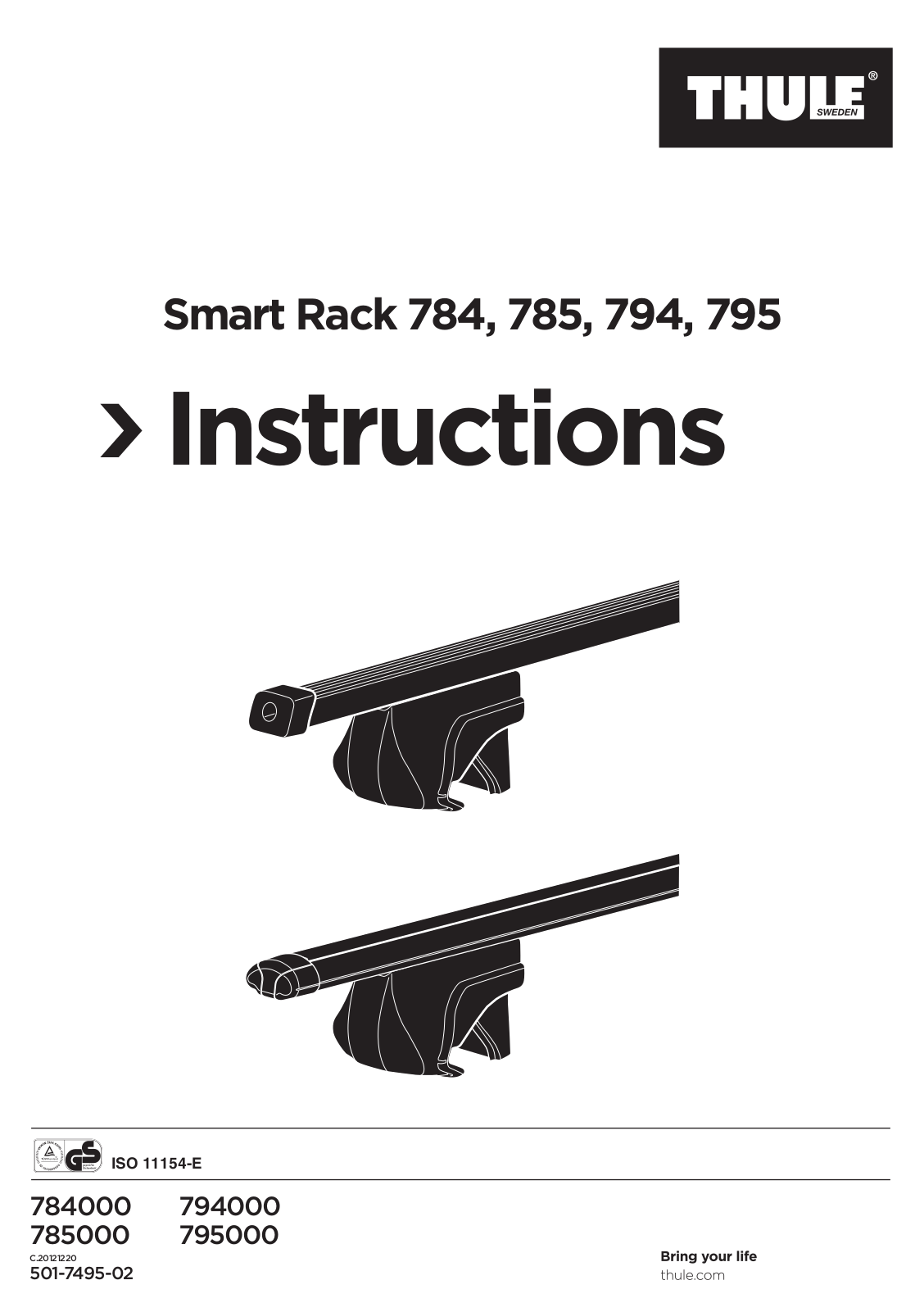 Thule Smart Rack 784, Smart Rack 785, Smart Rack 794, Smart Rack 795 User guide