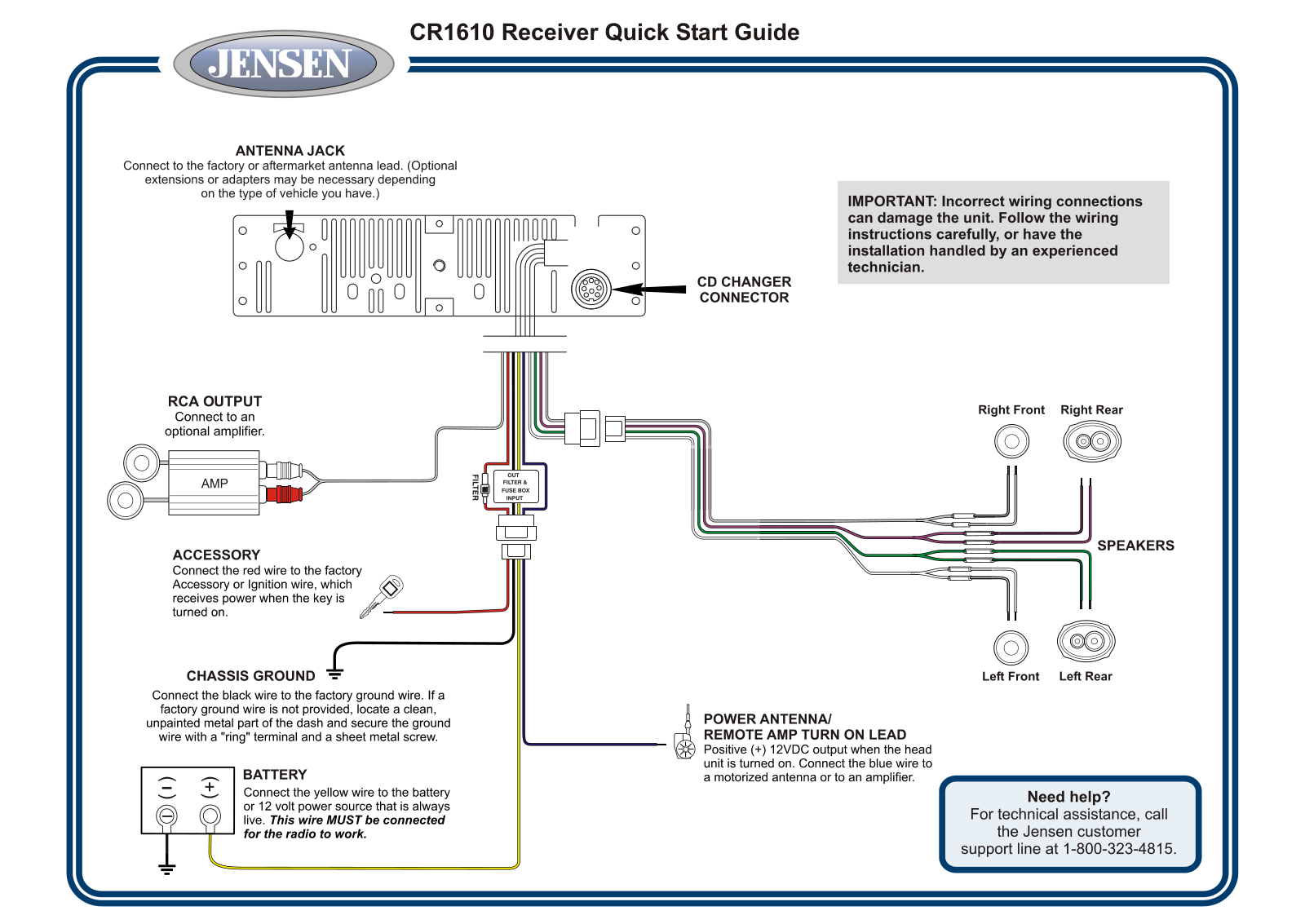 Jensen CR1610 User Manual