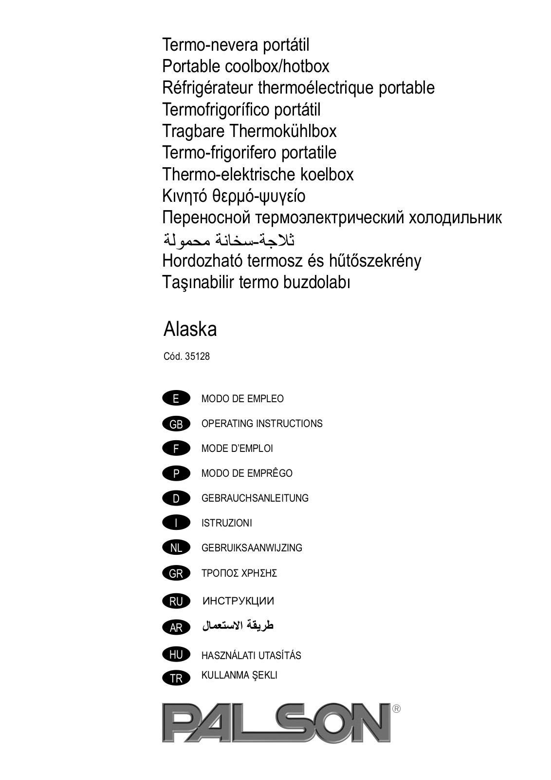 Palson ALASKA User Manual