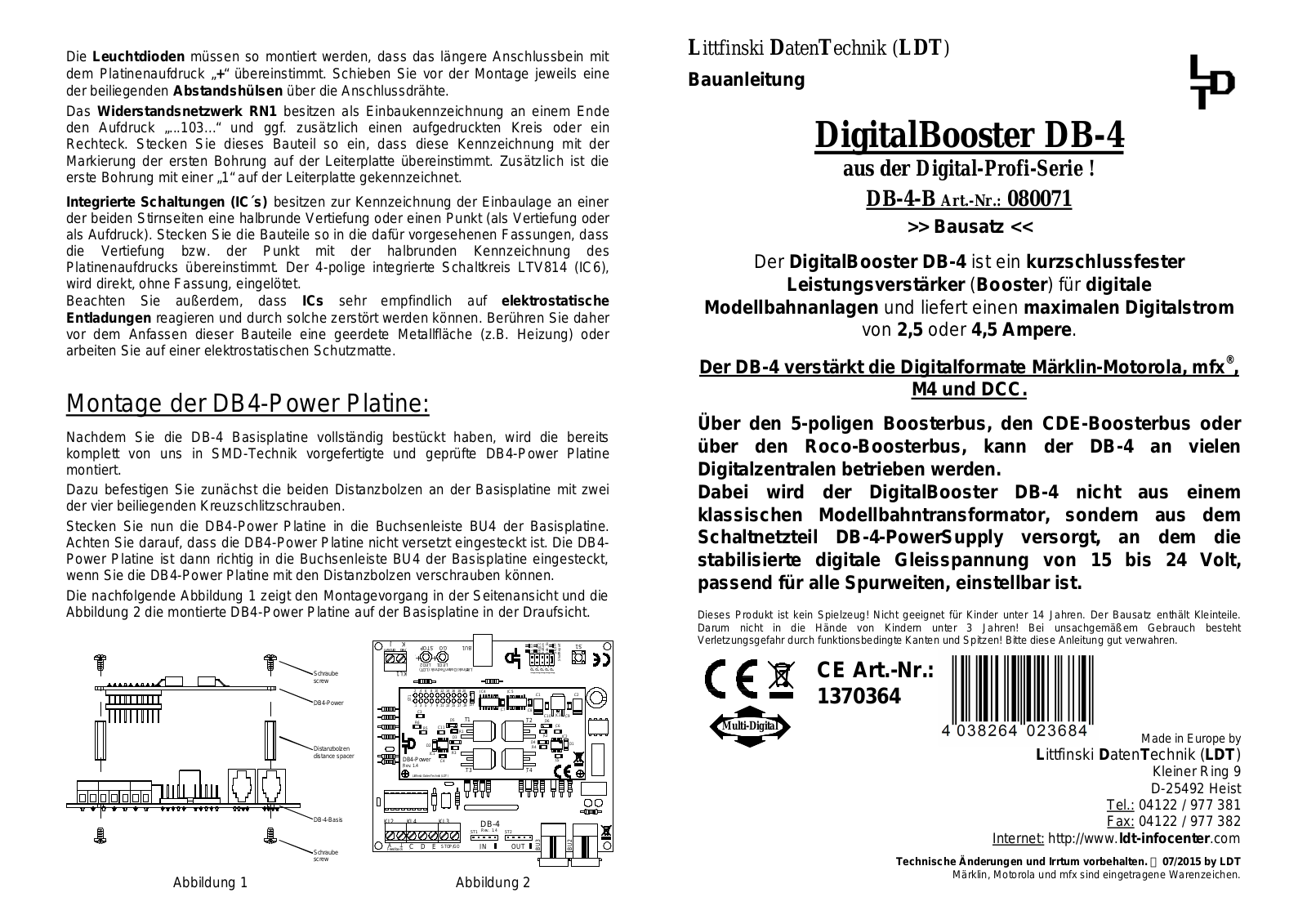 LDT Littfinski Daten Technik DB-4-B Operation Instruction