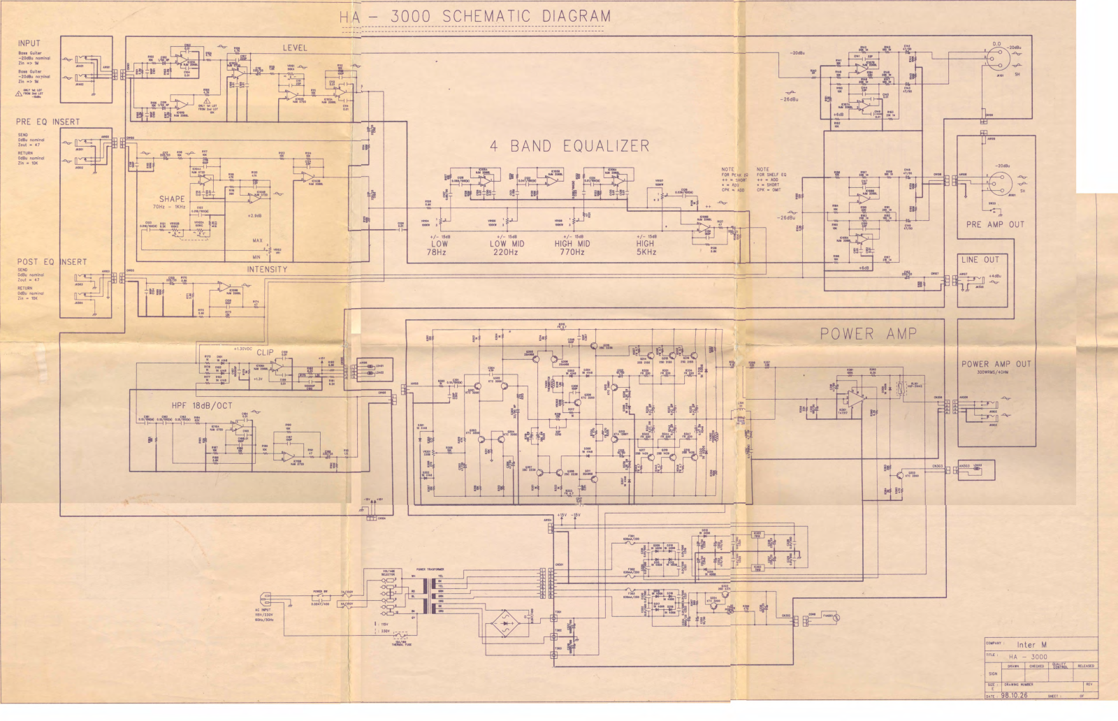 Hartke HA3000 Schematic