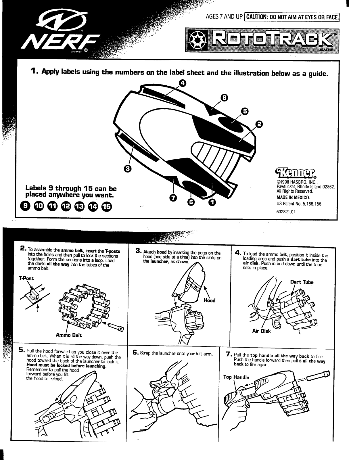 HASBRO Nerf Rototrack User Manual