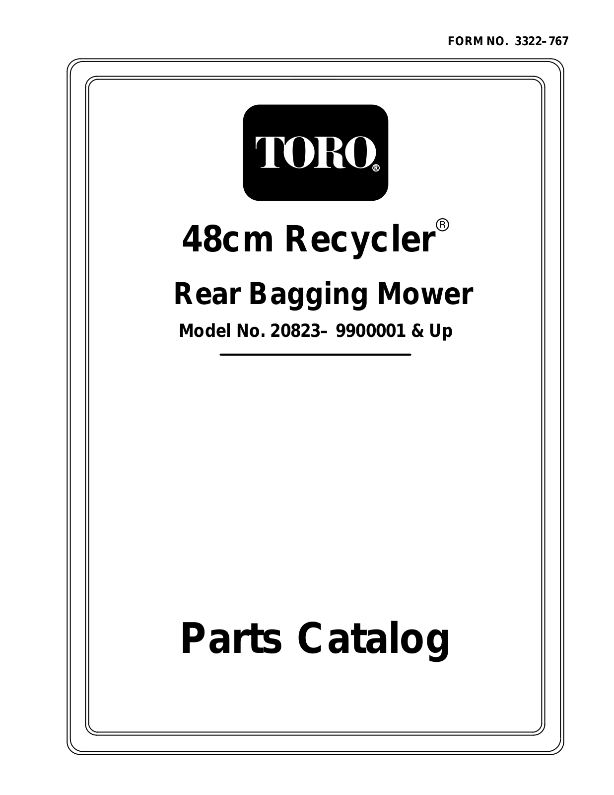 Toro 20823 Parts Catalogue