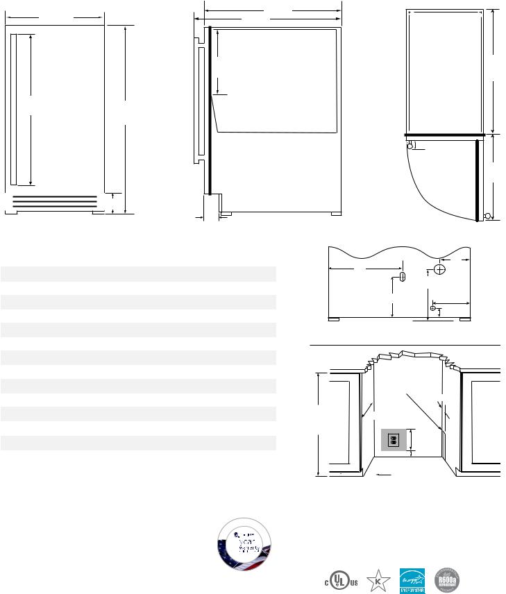 U-Line UHNP315-IS01A, UHNP315-IS02A Specification Sheet