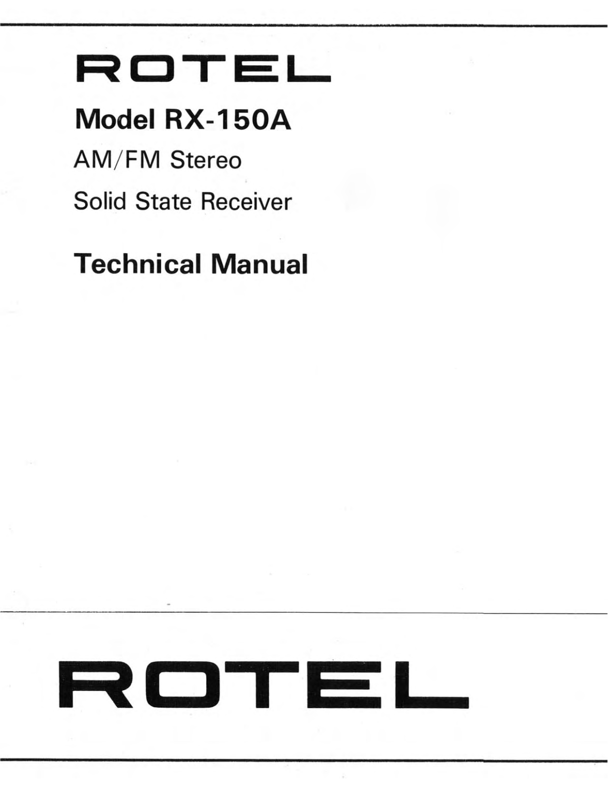 Rotel RX-150-A Service manual