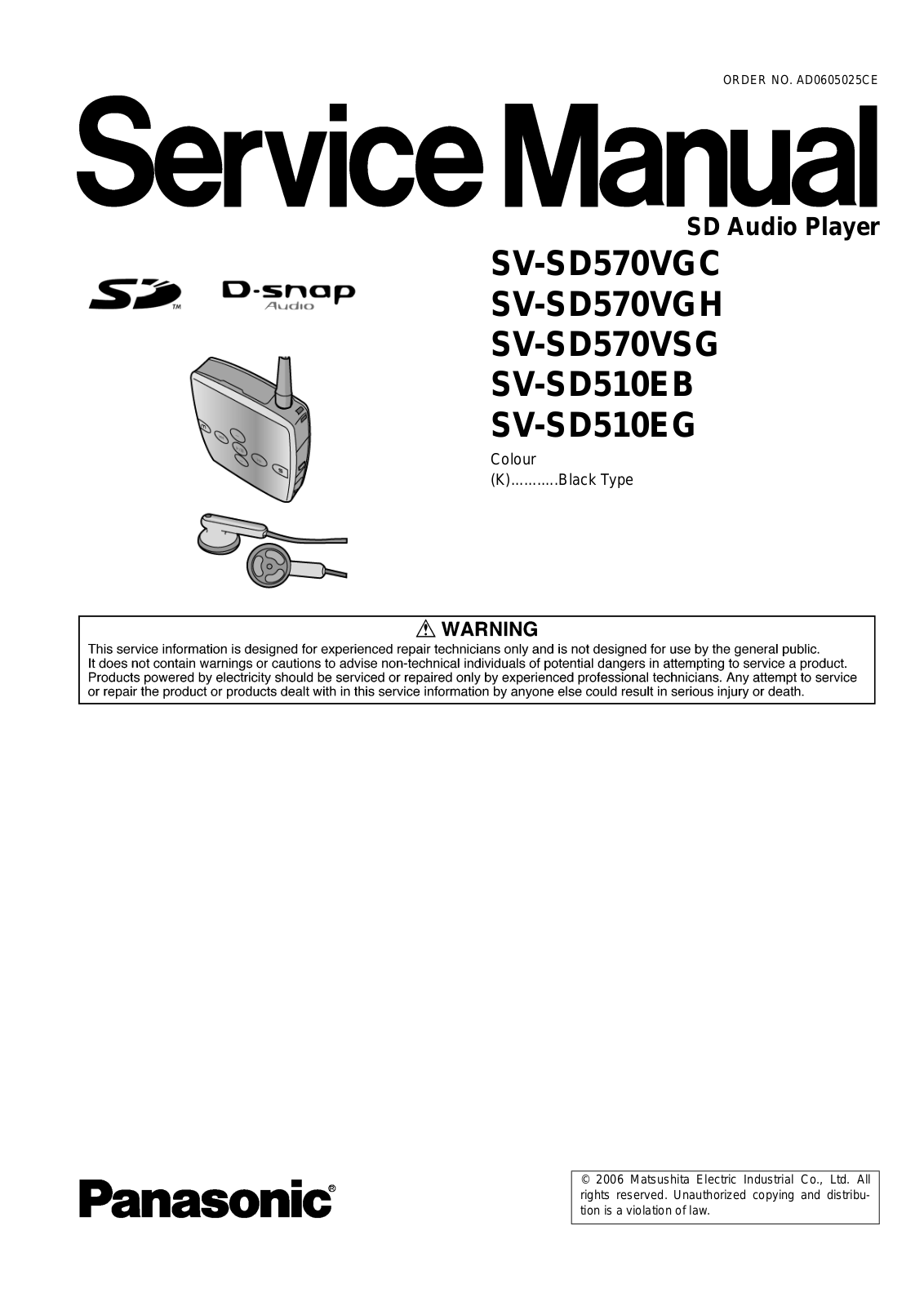 Panasonic SVSD-510-EB, SVSD-510-EG, SVSD-570-VGC, SVSD-570-VGH, SVSD-570-VSG Service manual