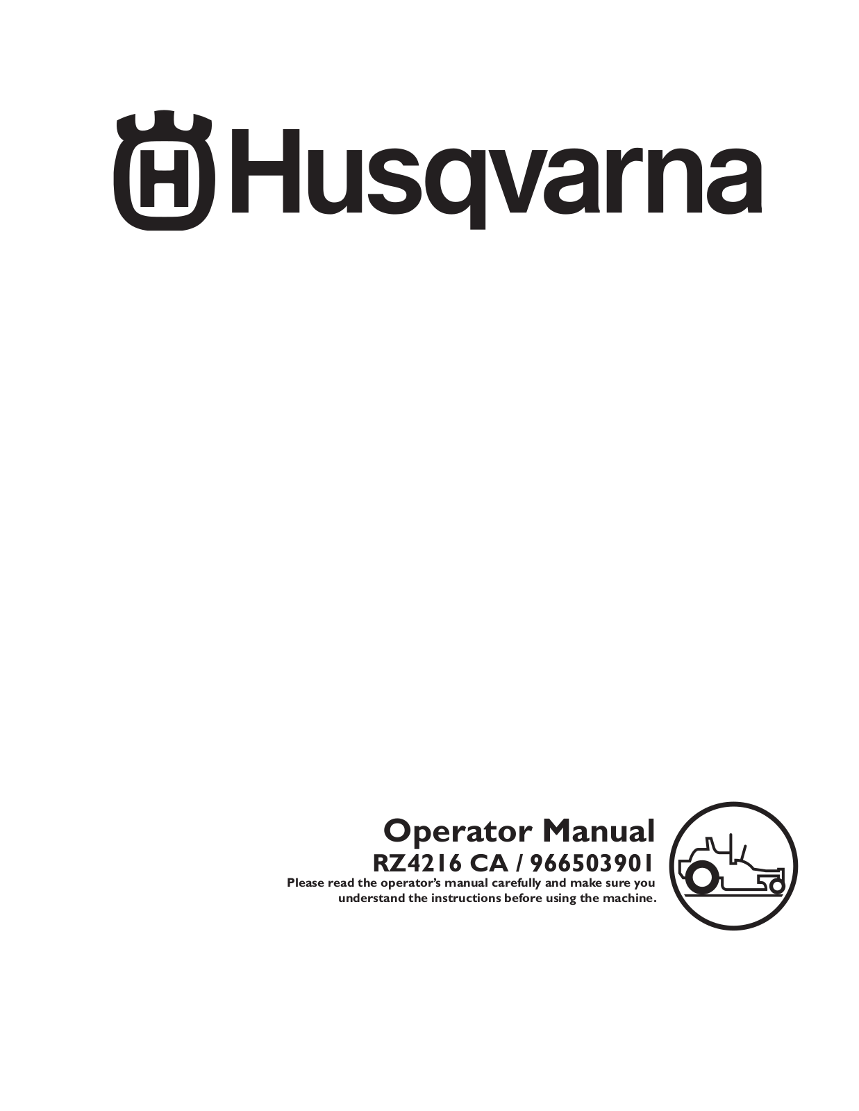 Husqvarna 966503901, RZ4216 CA User Manual