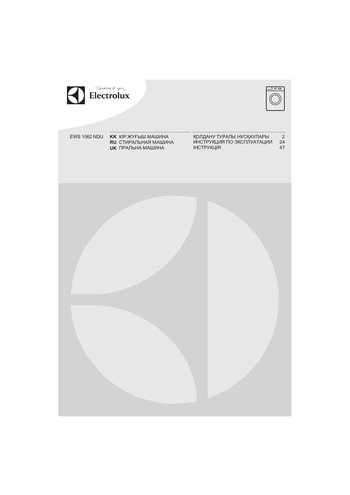 Electrolux EWS1062 User Manual