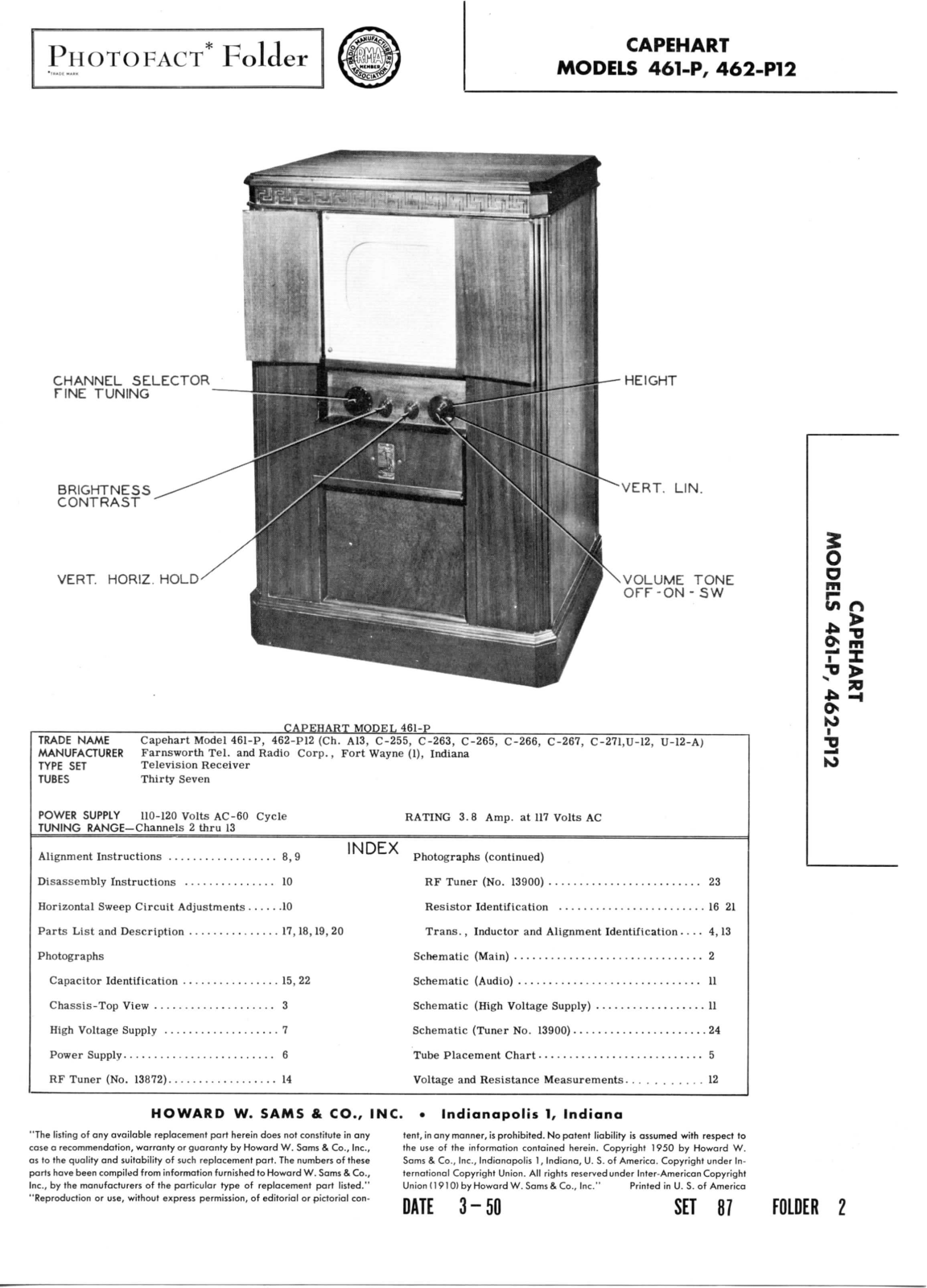 Capehart 461-P, 462-P12 schematic - ManualMachine.com