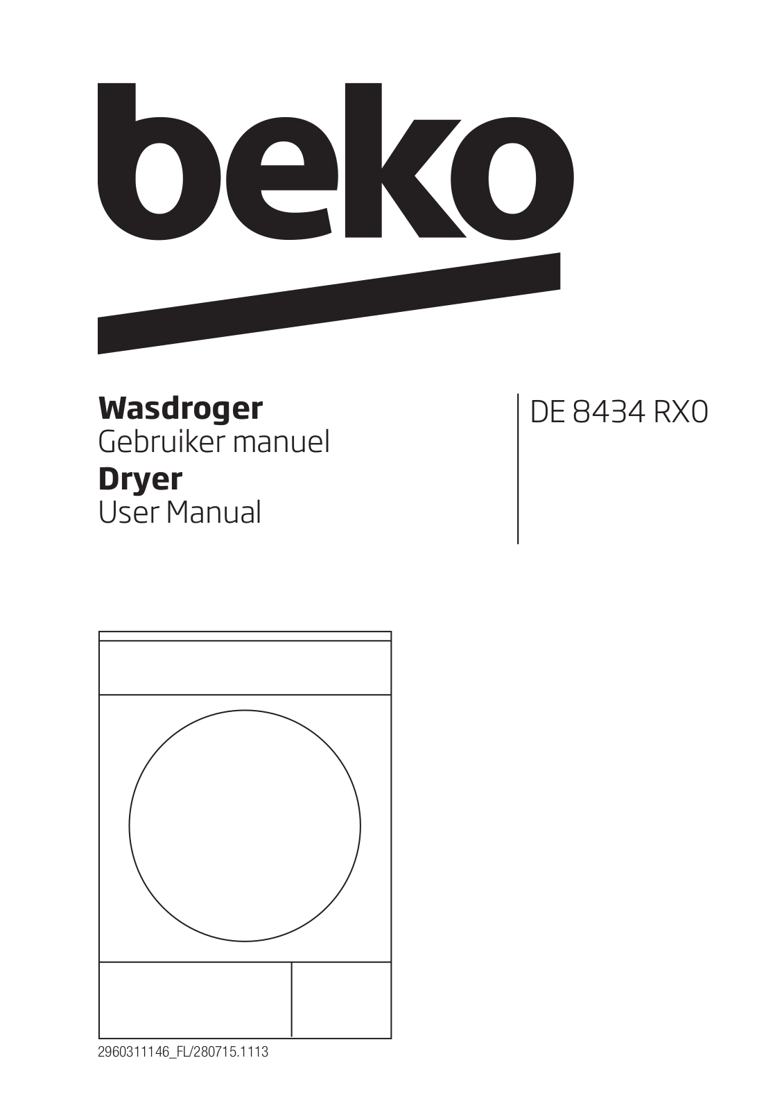 Beko DE 8434 RX0 User manual