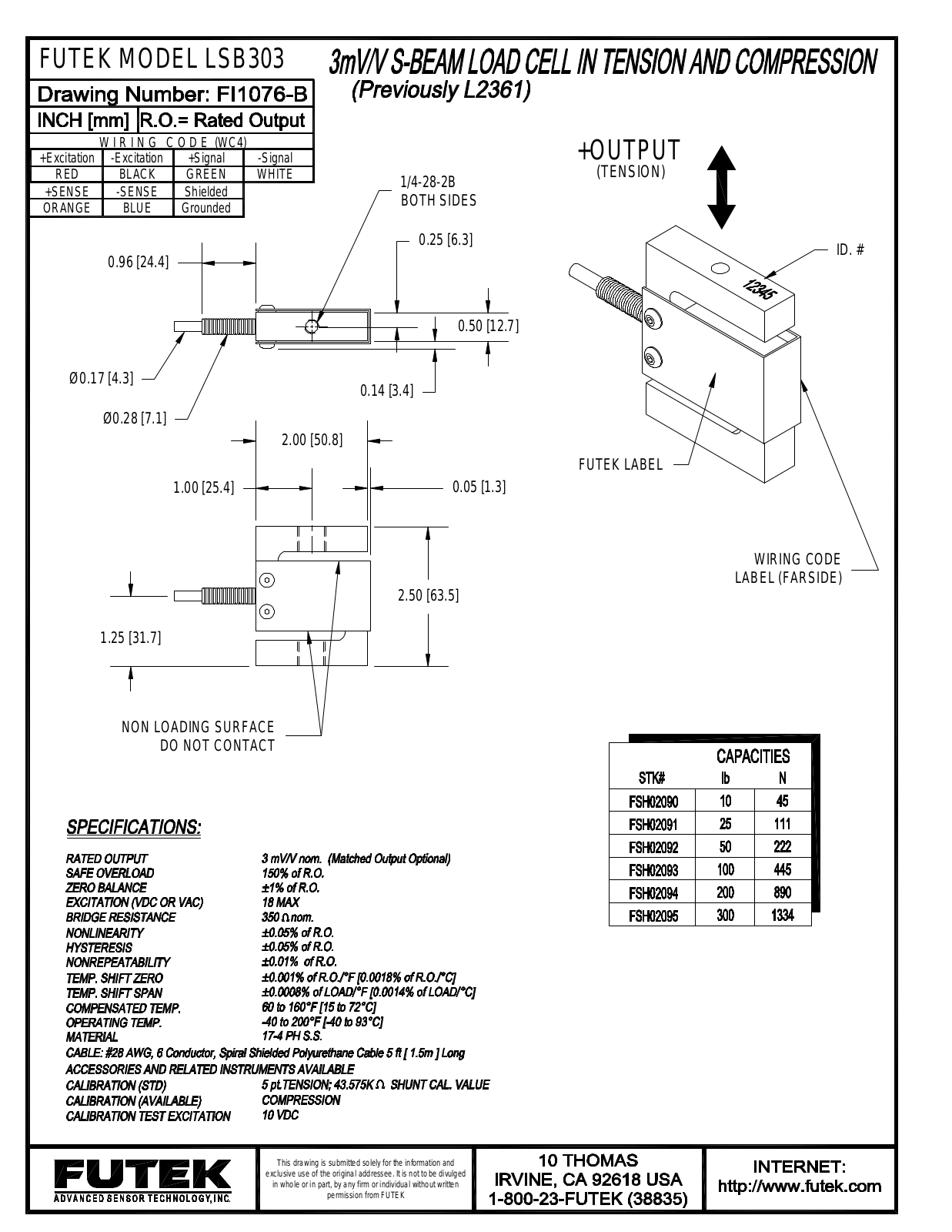 FUTEK LSB303 Service Manual