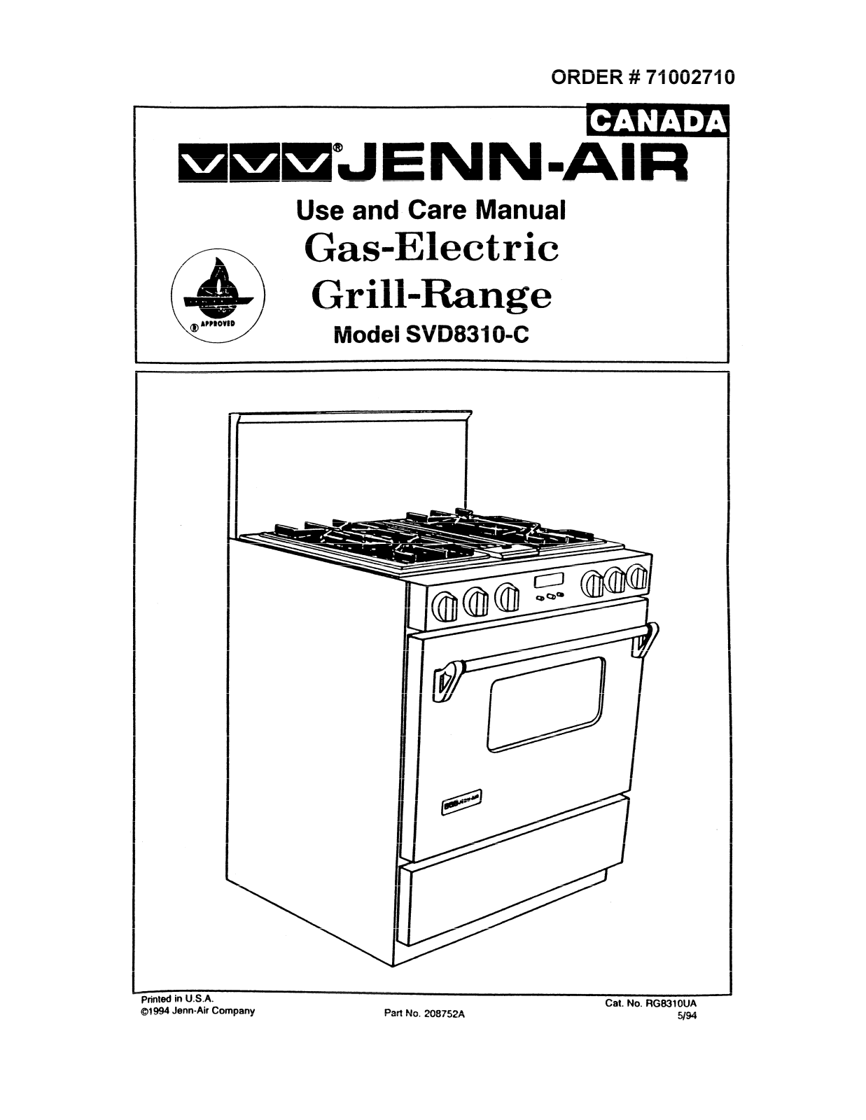 Jenn-Air SVD8310S-C Owner's Manual