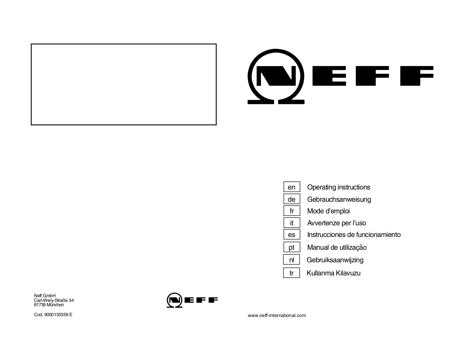 NEFF T62S26 User Manual