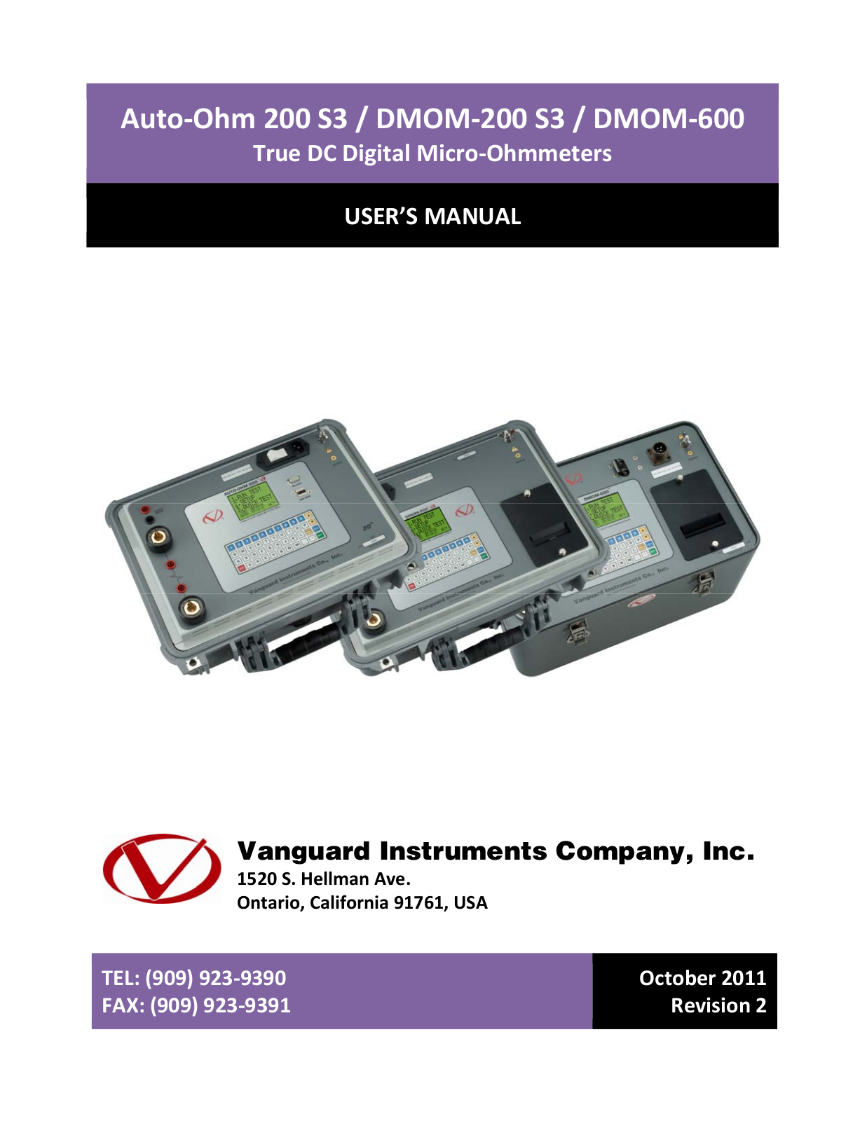 Vanguard DMOM‐600 User Manual