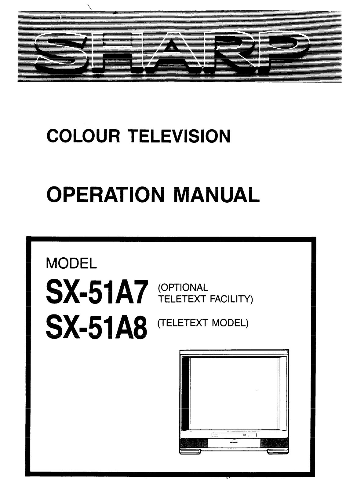 Sharp SX-51A7, SX-51A8 Operation Manual - ManualMachine.com