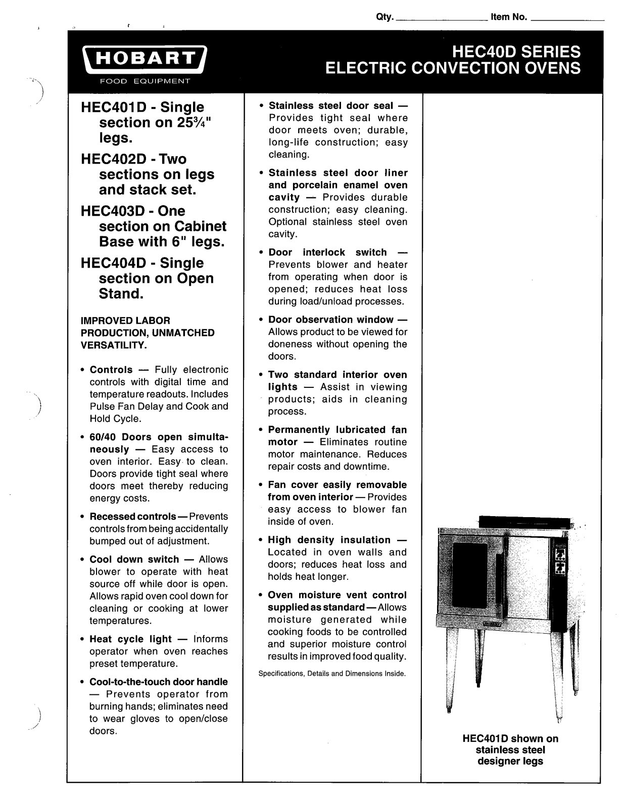 Hobart Food Machines HEC40D User Manual