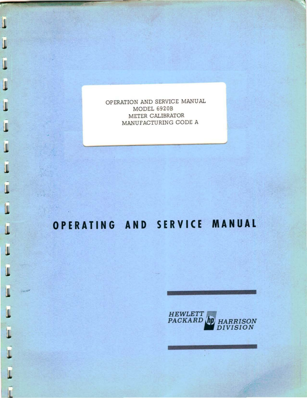 HP 6920B Service Manual