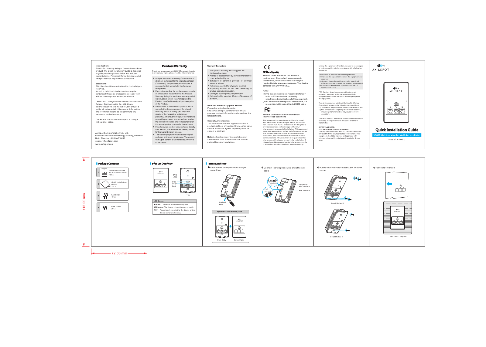 Axilspot Communication ASW3U User Manual