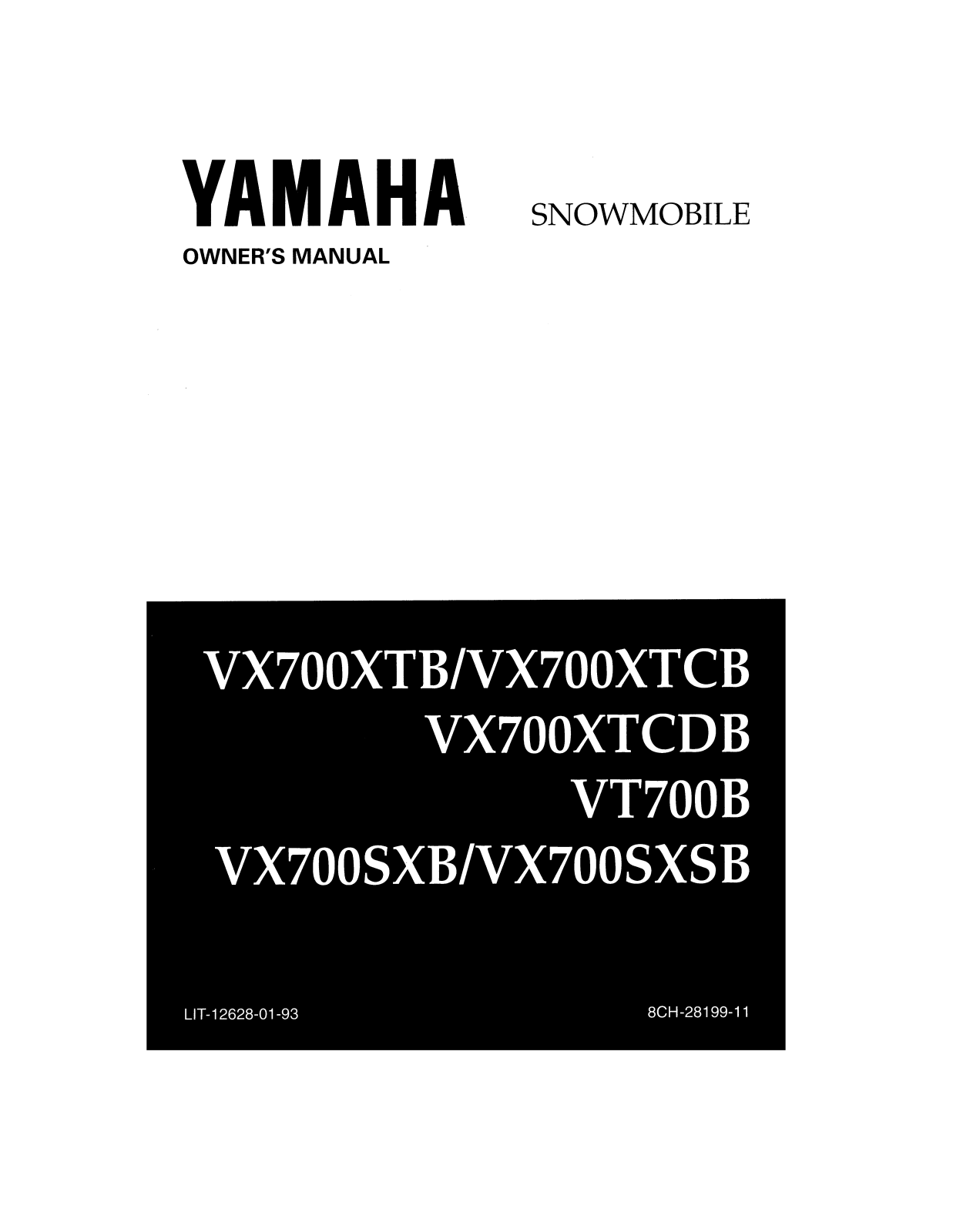 Yamaha VMAX 700 SX, VMAX 700 XTC DELUXE, VMAX 700 XT Manual