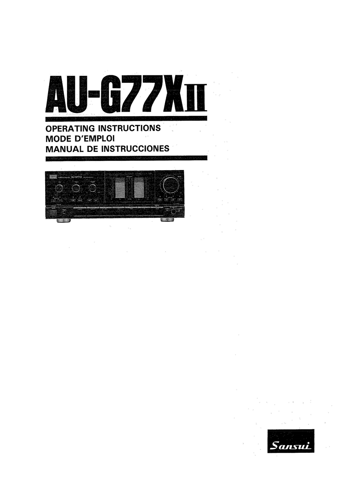 Sansui AU-G77-X-Mk2 Owners Manual