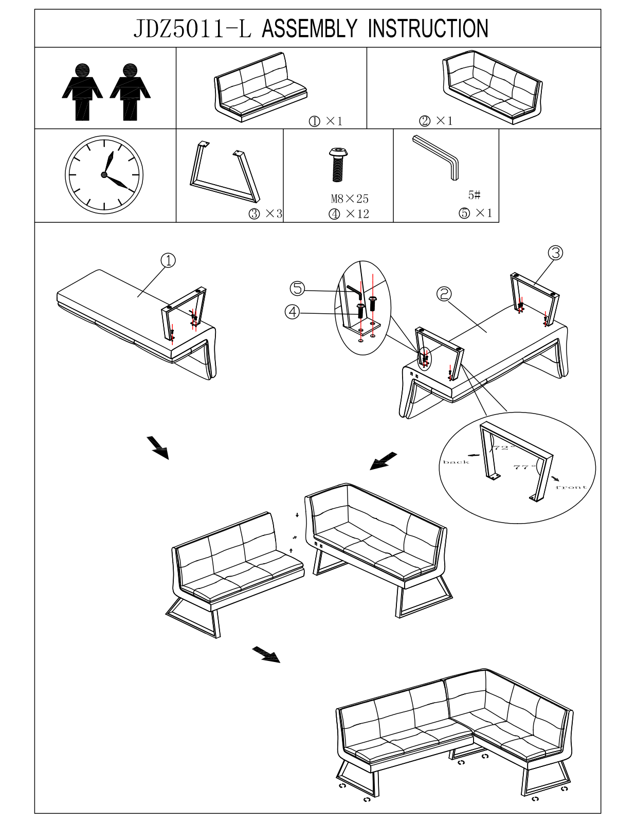 Armen Living LCFEBEGR Assembly Guide - ManualMachine.com