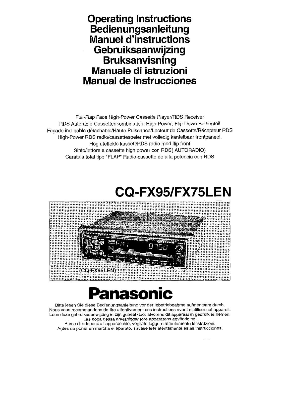 Panasonic CQ-FX95 User Manual