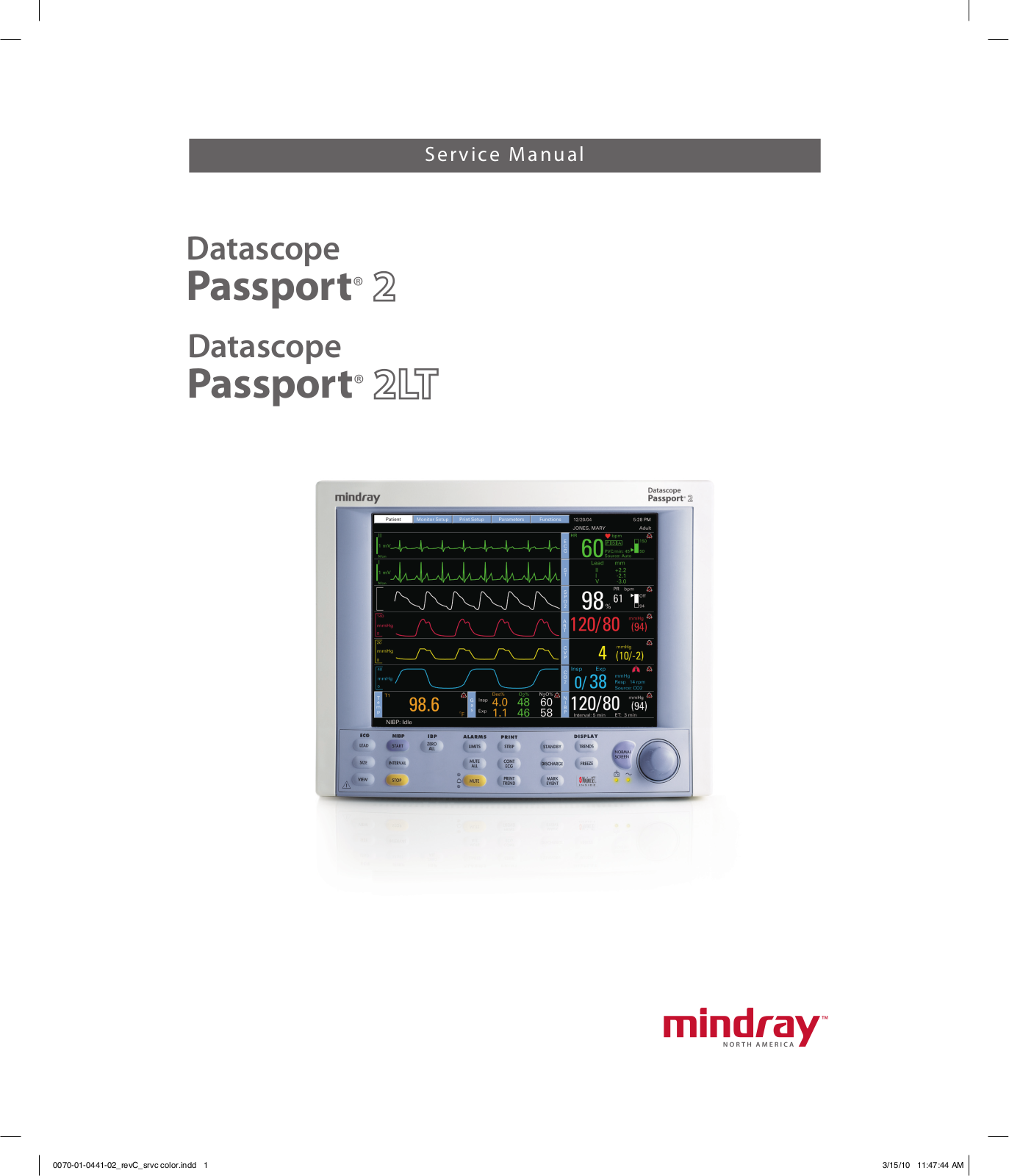 Mindray Datascope Passport 2 User manual