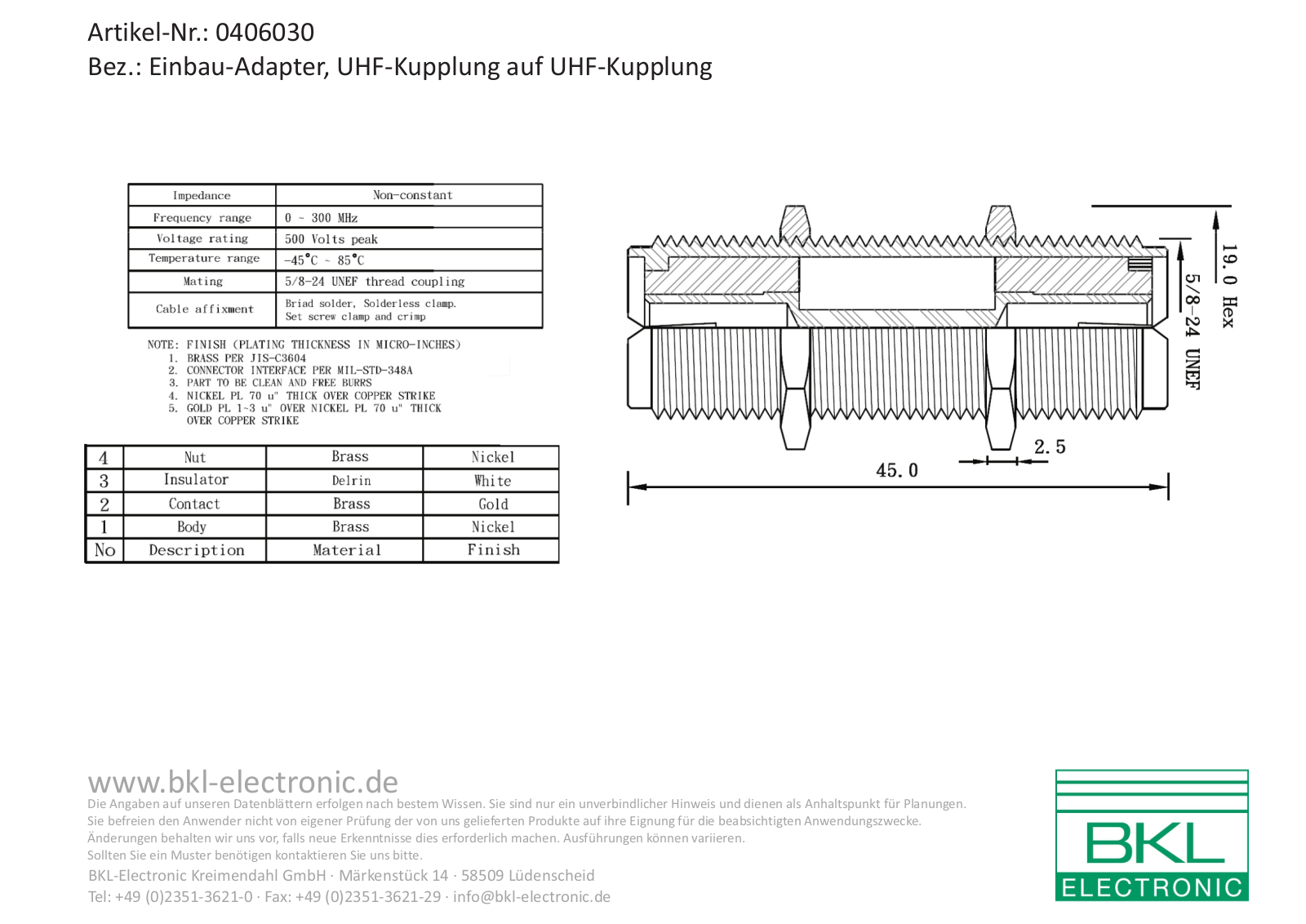 BKL BKL 0406030 Datasheet - ManualMachine.com