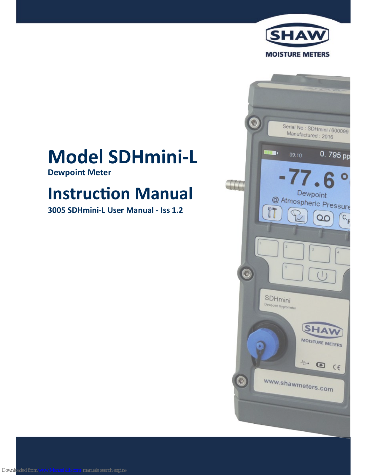 Shaw SDHmini-L, 600099 Instruction Manual