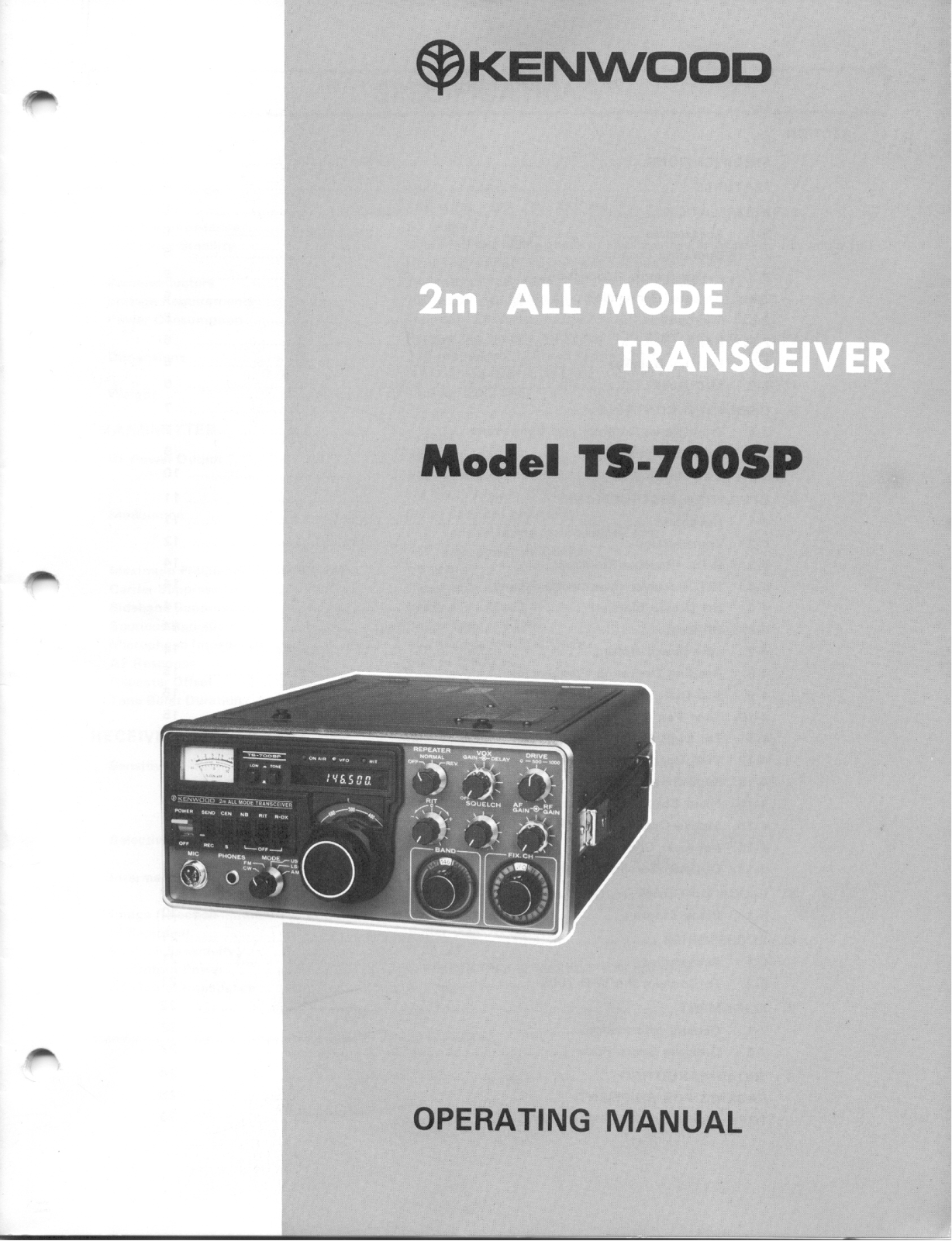 Kenwood TS-700SP Owner's Manual