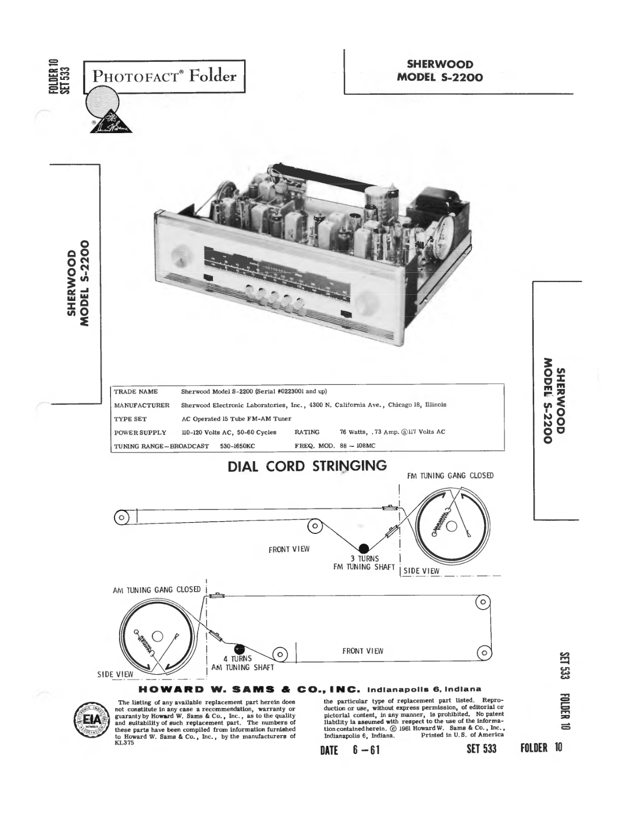 Sherwood S-2200 Service manual