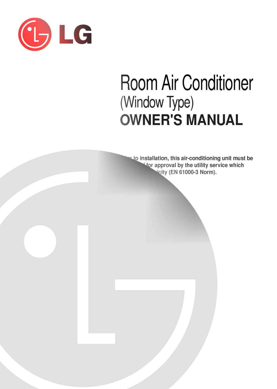 LG LWN2262RBG Owner’s Manual