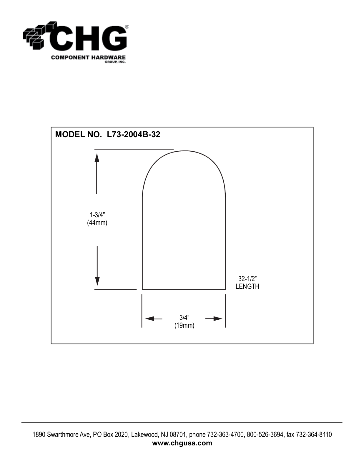 Component Hardware L73-2004B-32 User Manual