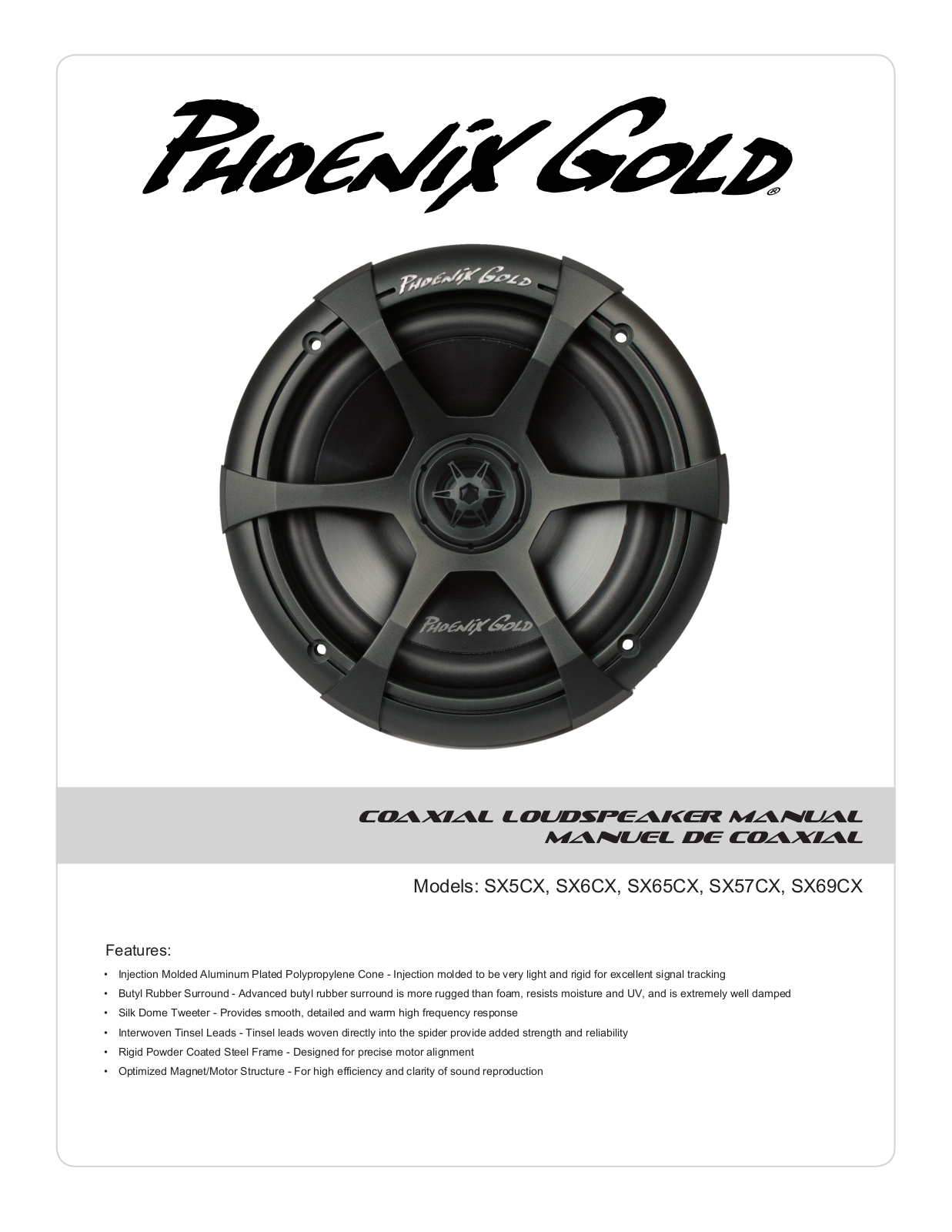 Phoenix Gold SX57CX, SX5CX, SX6CX, SX69CX, SX65CX User Manual