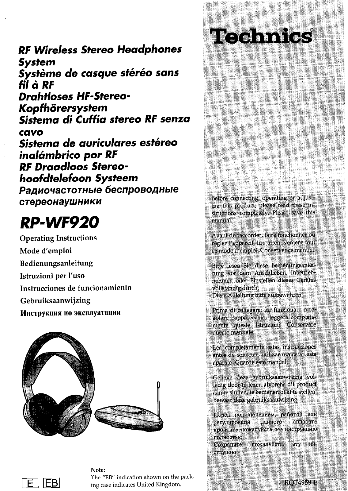 Panasonic RP-WF920 User Manual