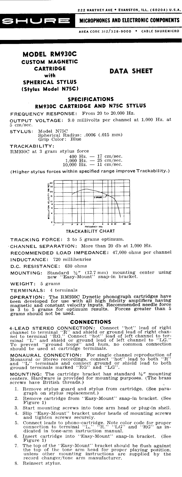 Shure RM930C User Manual - ManualMachine.com