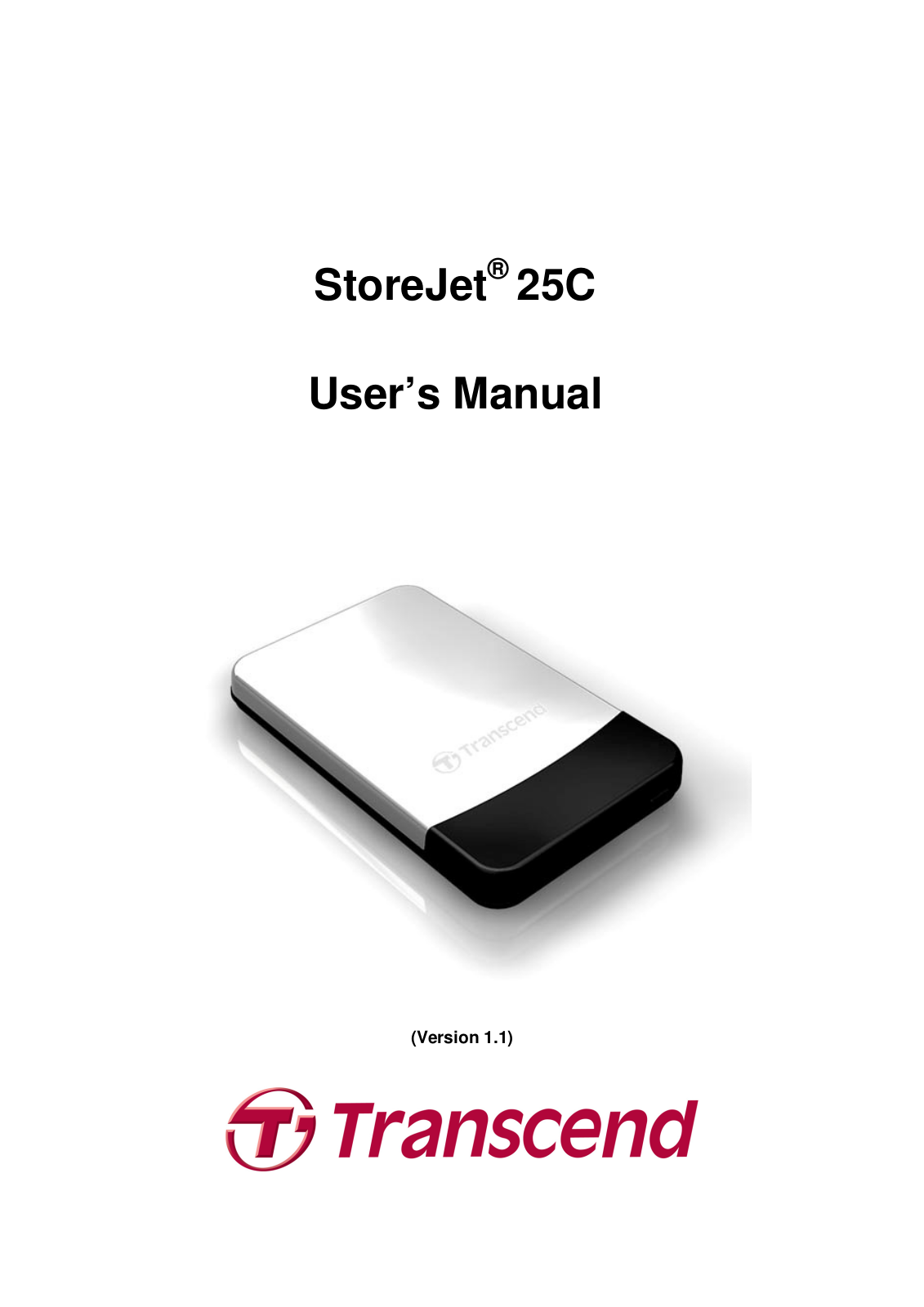 Transcend STOREJET 25C (Version 1.1) Manual