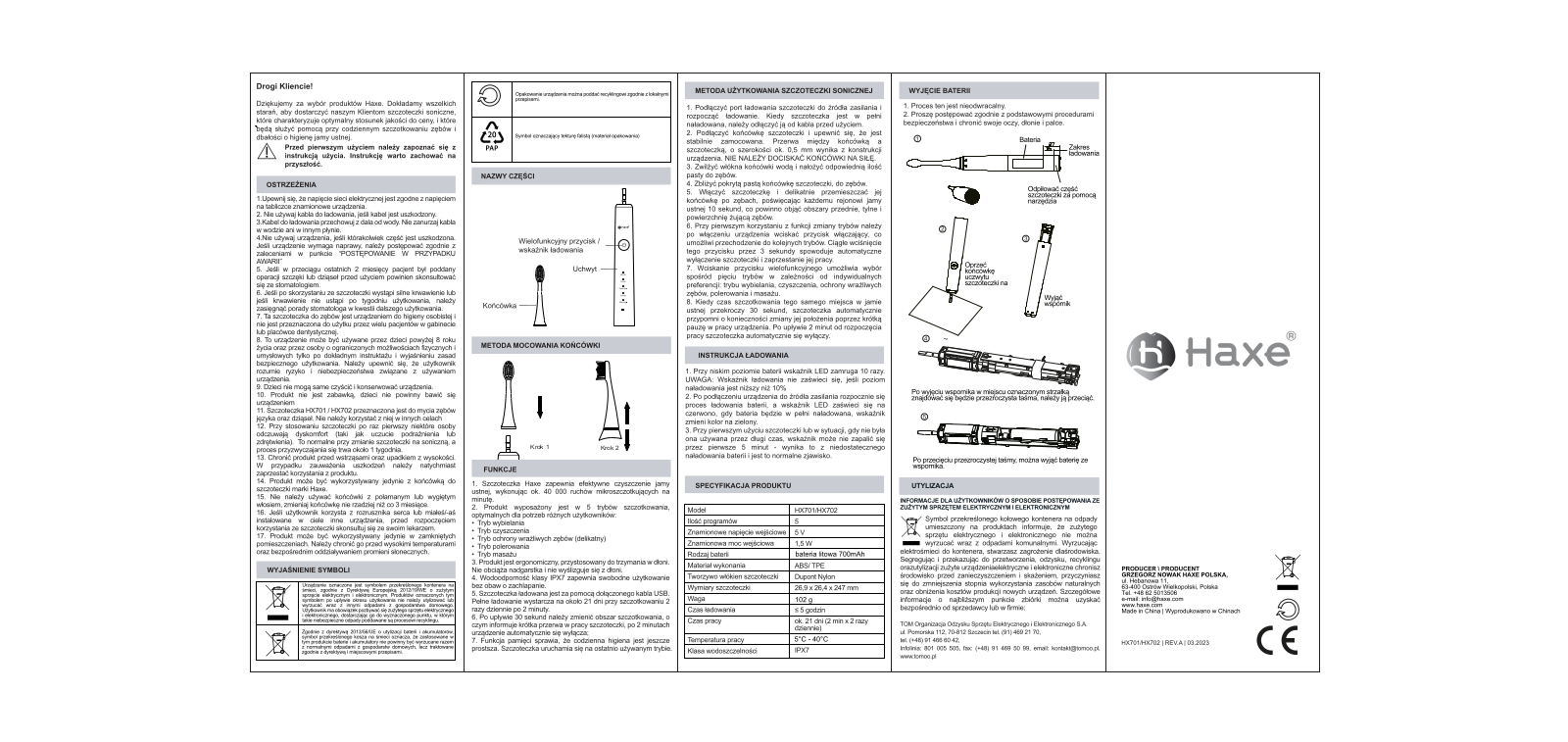 HAXE HX701, HX702 User guide - ManualMachine.com