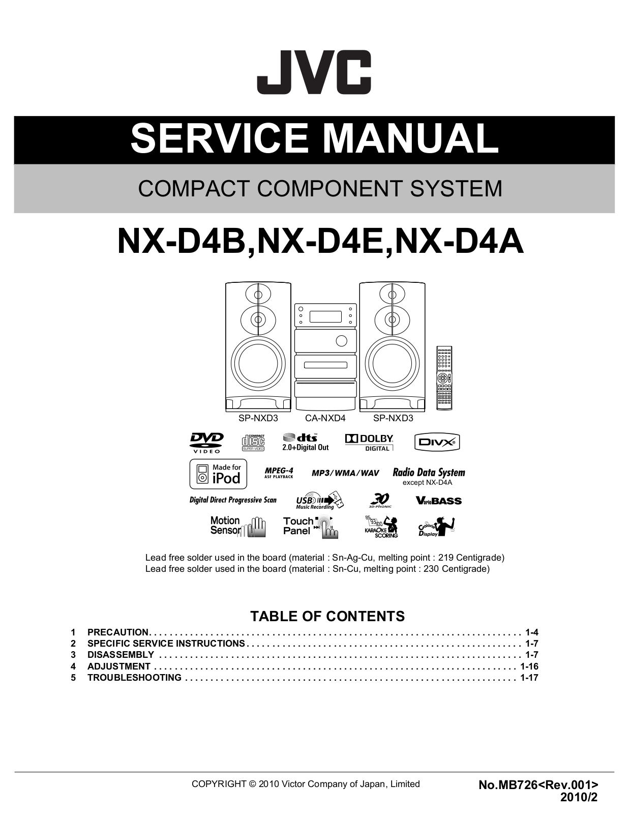 JVC NXD-4-E, NXD-4-A, NXD-4-B Service manual