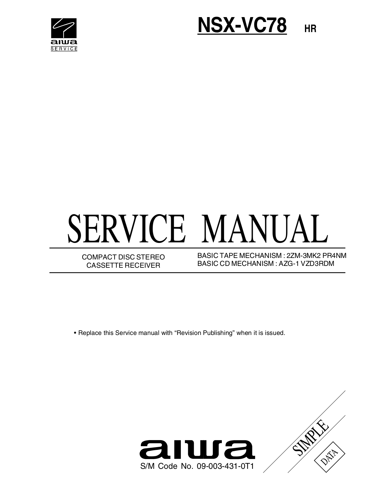 Aiwa NSX-VC78 Service Manual