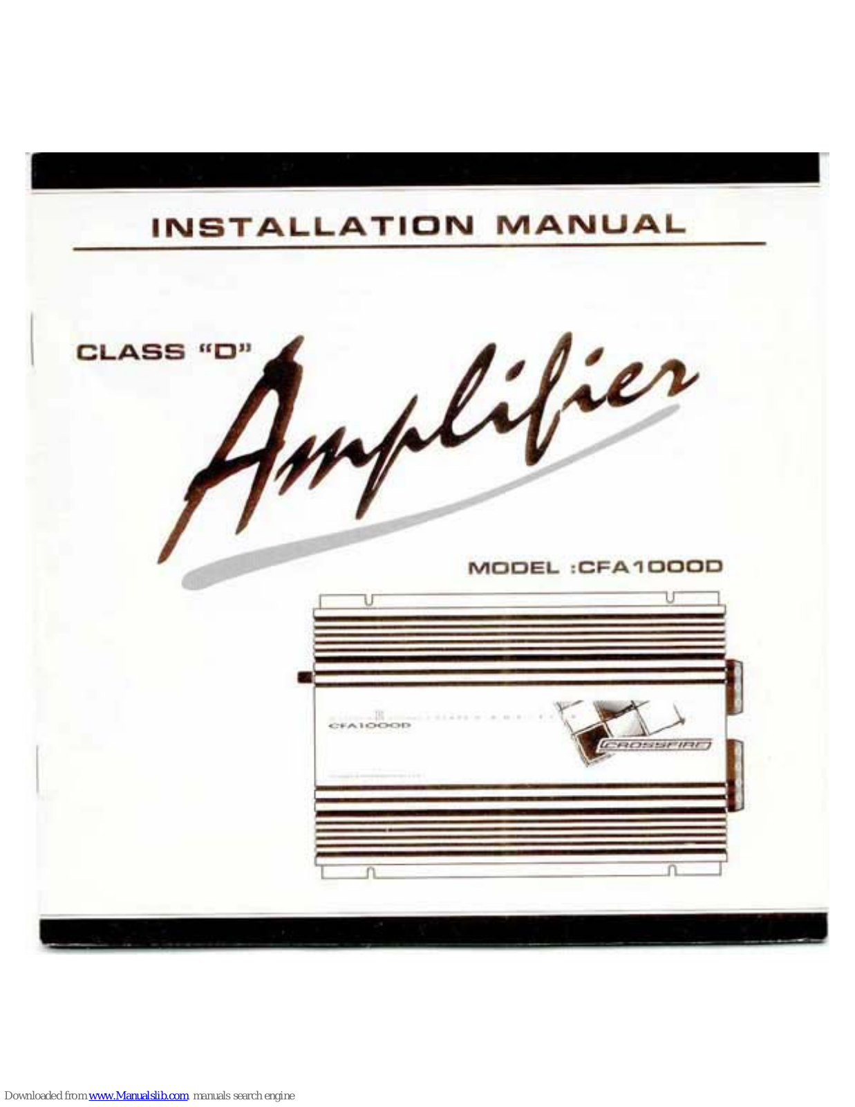Crossfire CFA1000D Installation Manual - ManualMachine.com