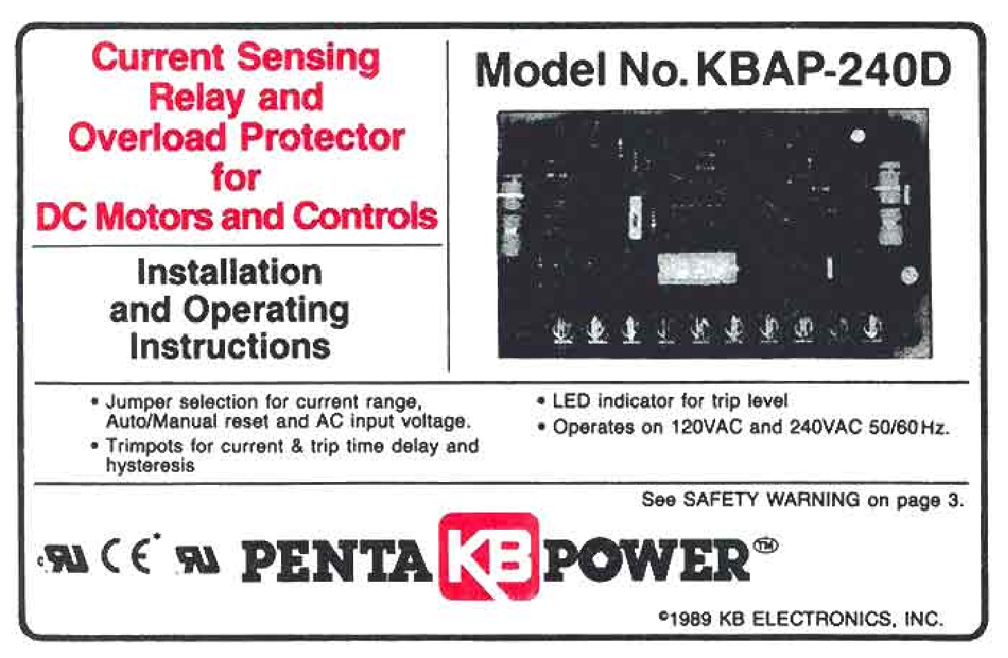 Kb Electronics KBAP-240D User Manual